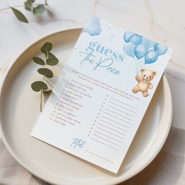 Guess the price Teddy bear baby shower game (Skapare uppladdad)