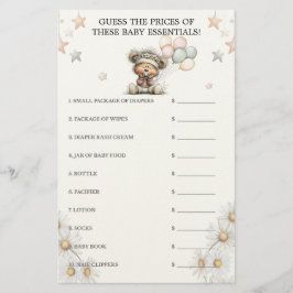 Guess the Price Whimsical Teddy Bear Baby Shower  Brevpapper