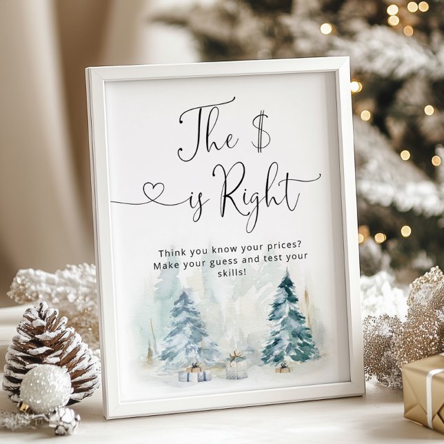 Guess the Price Winter Baby shower Poster (Skapare uppladdad)