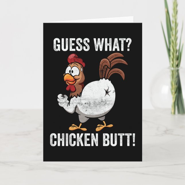 Guess What Chicken Butt Farm Animal Funny Farming Kort (Framsida)