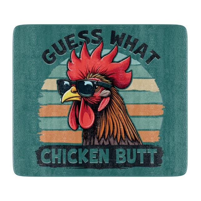 Guess What Chicken Butt Funny Retro Rooster (Framsidan)