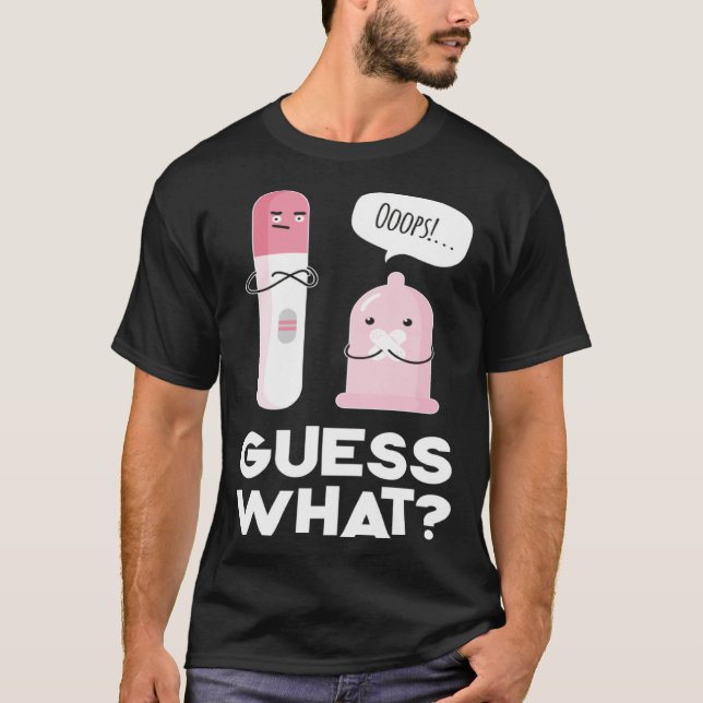 Guess what  Pregnancy Announcement & Pregnancy Tes T Shirt (Framsida)