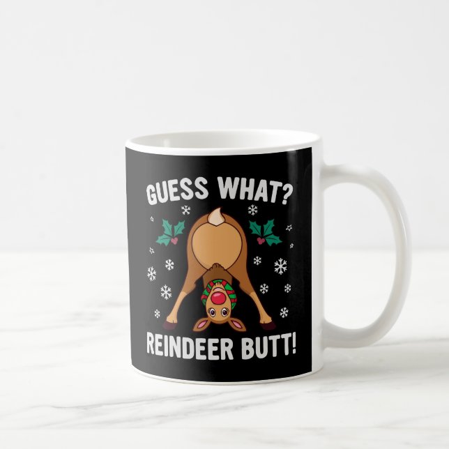 Guess What Reindeer Butt Christmas Joke Kaffemugg (Höger)