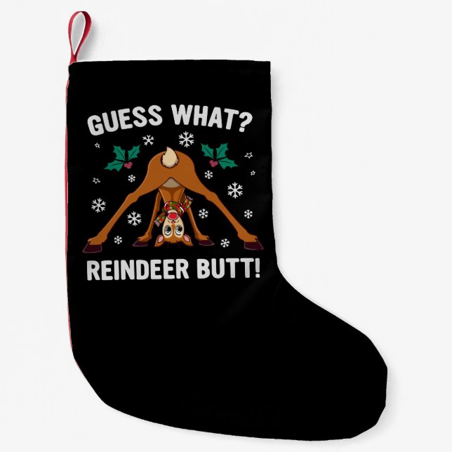 Guess What Reindeer Butt Christmas Joke Liten Julstrumpa (Framsidan)
