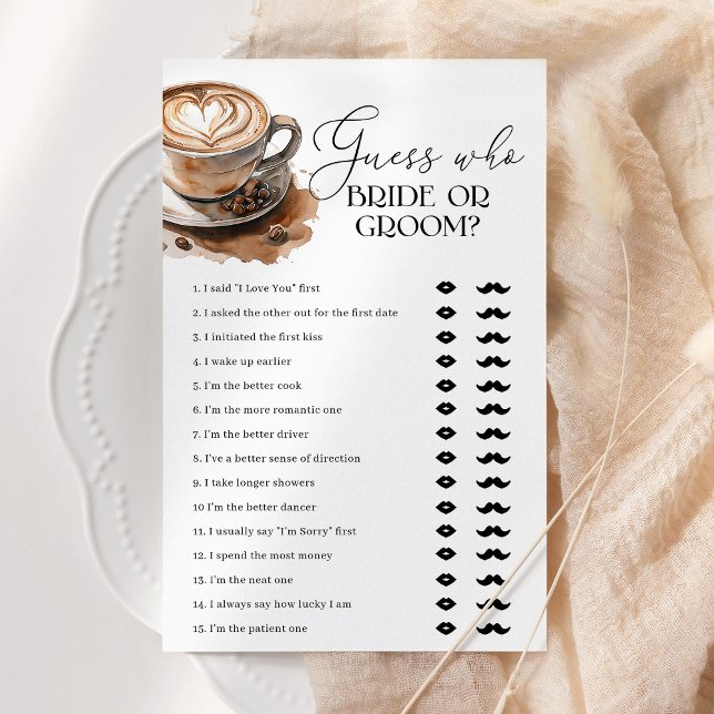 Guess Who Bride or Groom Coffee Bridal Shower Game (Skapare uppladdad)