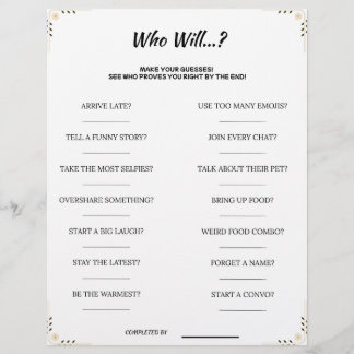 Guess Who Game – Funny & Cute Printable Party Acti Brevhuvud