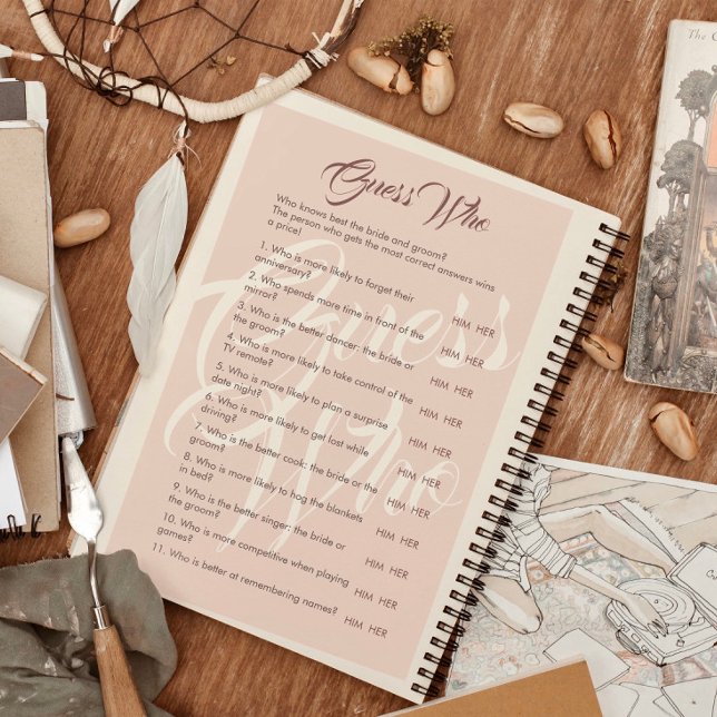  Guess Who Minimalist Wedding & Bridal Shower Game (Skapare uppladdad)