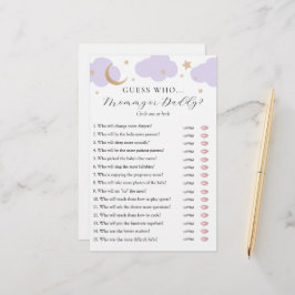 Guess Who Mommy or Daddy Baby Shower game card