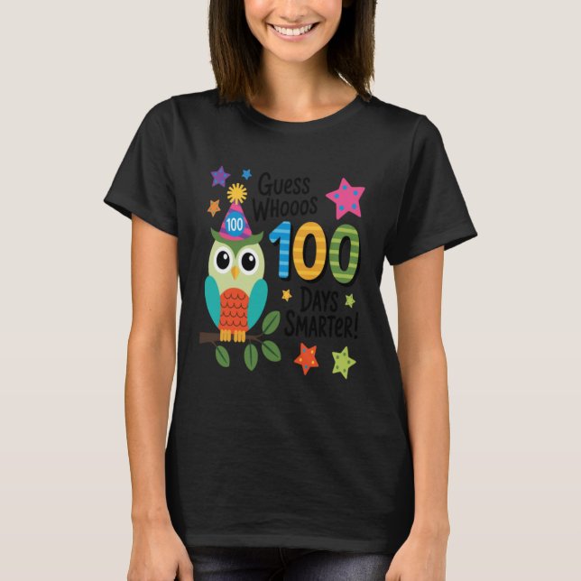 Guess Whoos 100 dagar smartare uggla skola T Shirt (Framsida)