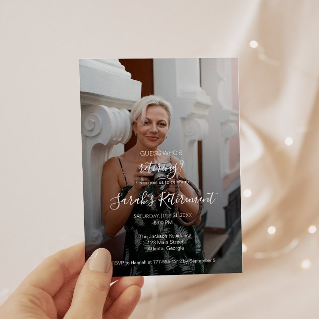 Guess Who's Retiring? Female Photo Invitation Inbjudningar (Skapare uppladdad)