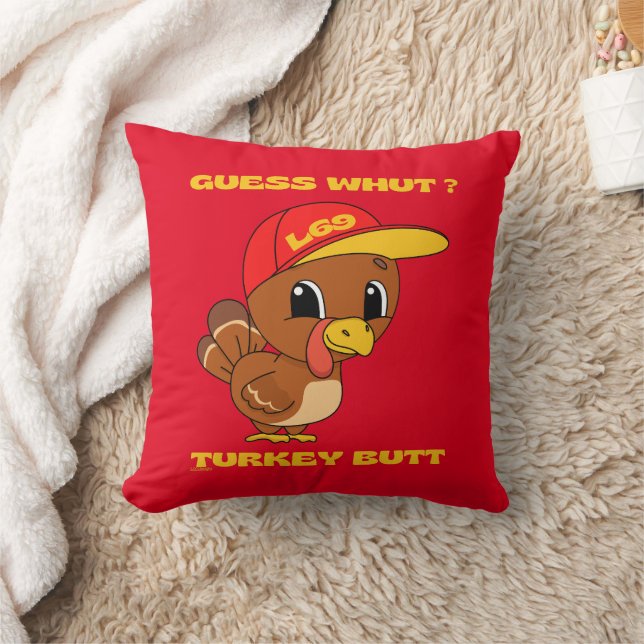 GUESS WHUT THE TURKEY BUTT lustig thanksgiving Kudde (Filt)