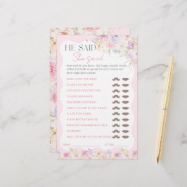 Guessar-spel för blommiga moderna Vågigt-Möhippa