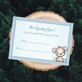 Guessing Count Baby Shower Game Cute Brown Bear Tilläggskort
