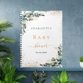 Guest bok babydusch eucalyptus greenery anteckningsbok