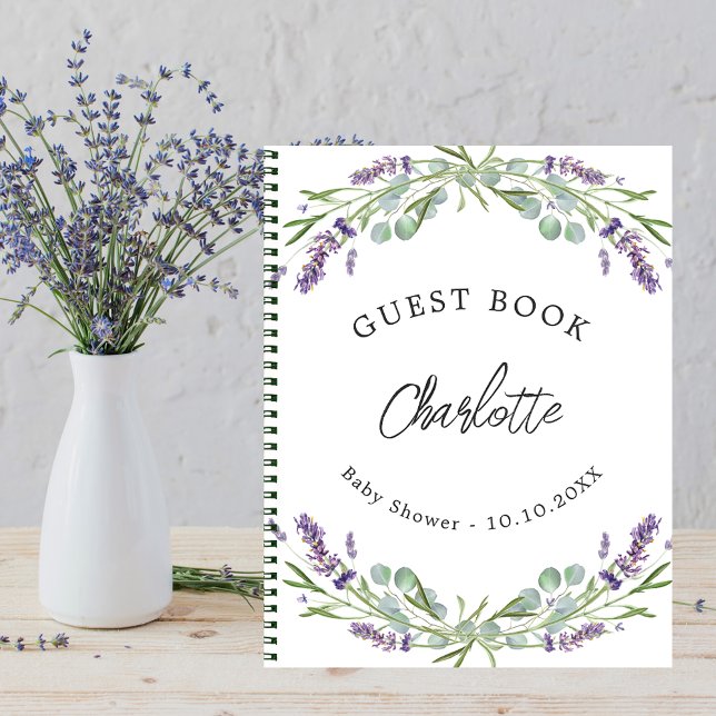Guest bok babyduschlavender violet eucalyptus anteckningsbok (Skapare uppladdad)