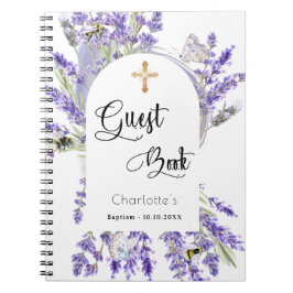 Guest bok baptism lavender violet blommigt anteckningsbok