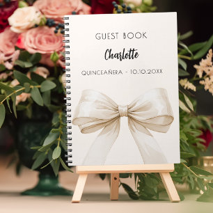 Guest bok beige kräm bow Quinceanera Anteckningsbok