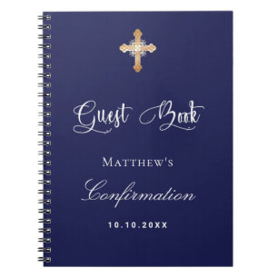 Guest bok-bekräftelse, marin blåvit anteckningsbok