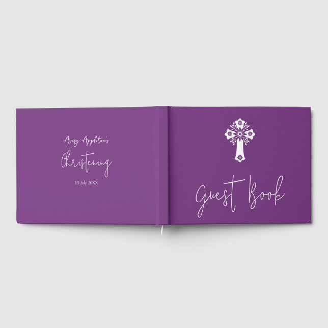 Guest Bok Blommigt Kor Christening Sweet Plum (Full)