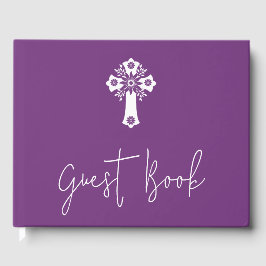 Guest Bok Blommigt Kor Christening Sweet Plum