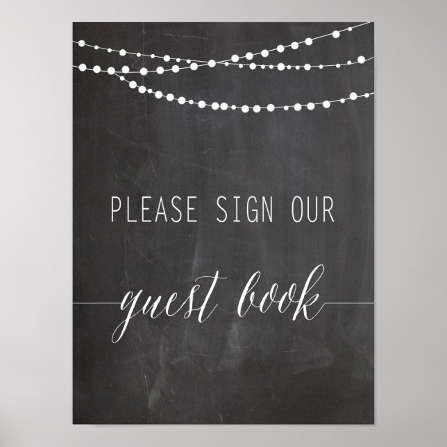 Guest Bok Bröllop | Kalligrafi Poster (Framsidan)