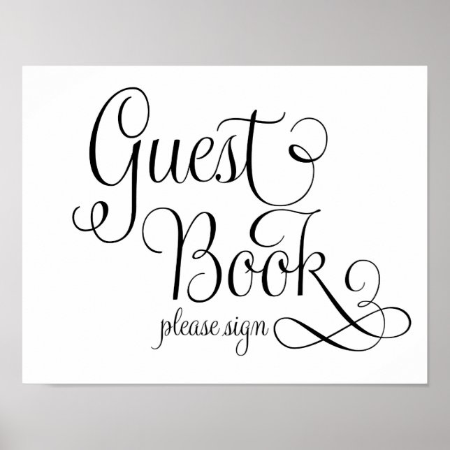 Guest Bok Bröllop-tecken Poster (Framsidan)