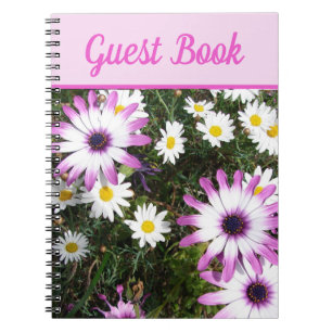 Guest Bok Daisy Snygg Rosa blommigt Flower Anteckningsbok