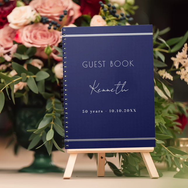 Guest bok födelsedag - blått minimalistfiske anteckningsbok (Skapare uppladdad)