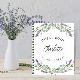 Guest bok födelsedaglavender violet eucalyptus anteckningsbok