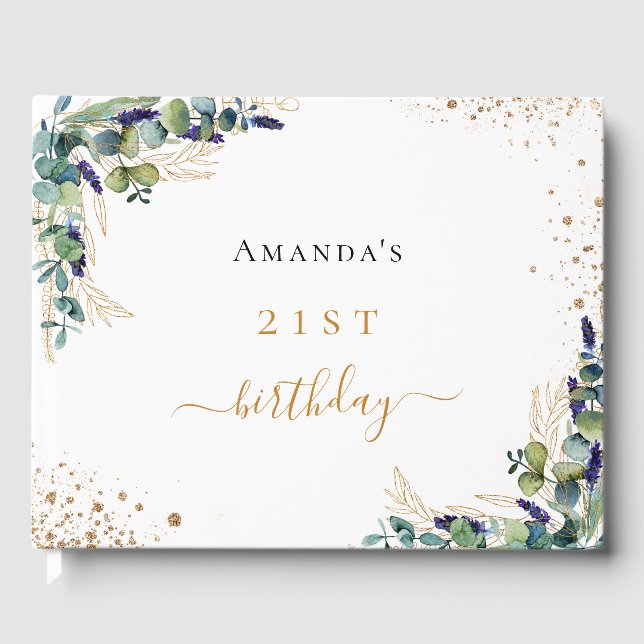 Guest bok födelsedagskalender eucalyptus greenery (Framsida)