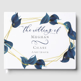 Guest Bok Modern Deep Indigo Blue och Guld