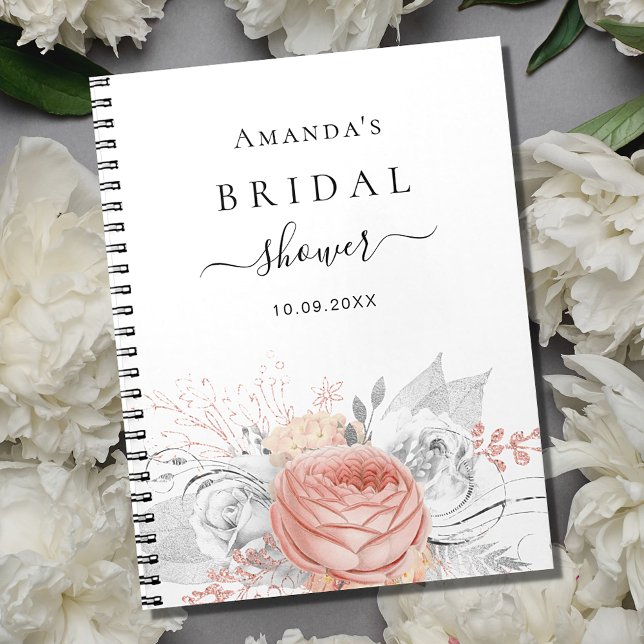 Guest bok möhippa ro guld blommigt silver anteckningsbok (Skapare uppladdad)