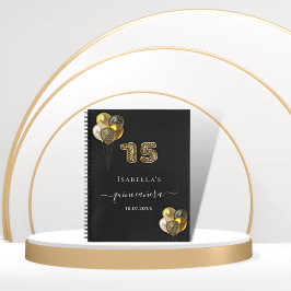 Guest bok Quinceanera Black guld leopard print Anteckningsbok