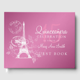 Guest Bok Quinceanera Party Paris Rosa