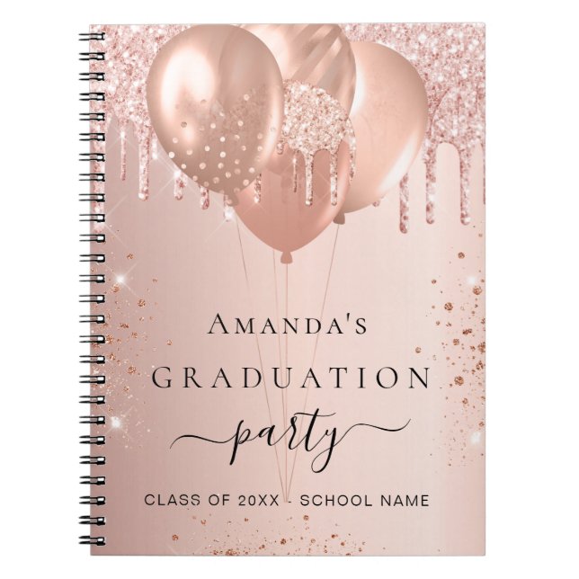 Guest bok ro guld  glitter anteckningsbok (Framsidan)