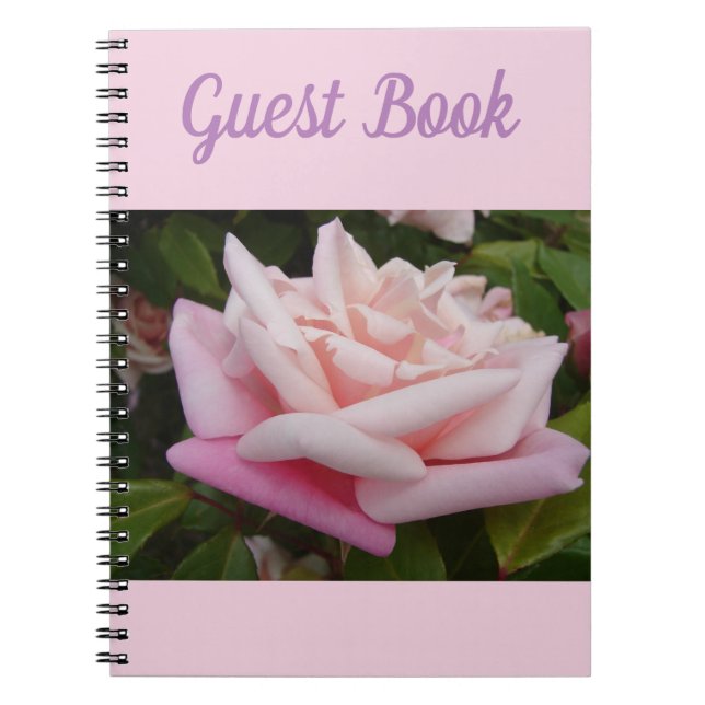 Guest Bok Ro Vacker Rosa ros Flower Retro Anteckningsbok (Framsidan)