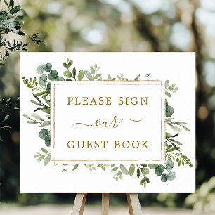 Guest Bok-skylt för Botaniska Grönten Guld Poster