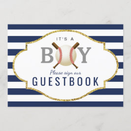 Guest Bok-tecken | Baseball Boy Baby Shower Inbjudningar