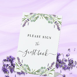 Guest bok tecken lavender violet blommigt eucalypt