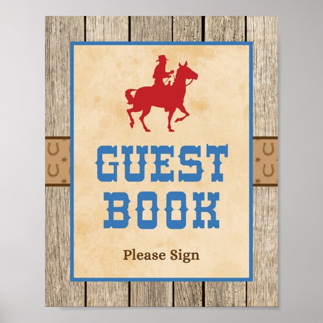 Guest Bok undertecknar Westerna  babyskor Poster (Framsidan)