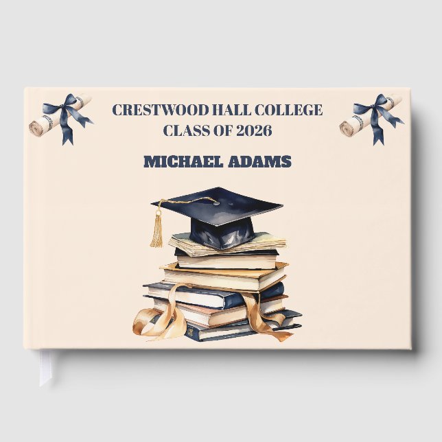 Guest Book-Custom Name & Class Year Keepsake Gästböcker (Framsida)