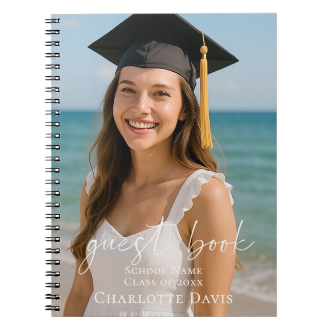 Guest book photo graduation party script anteckningsbok (Framsidan)