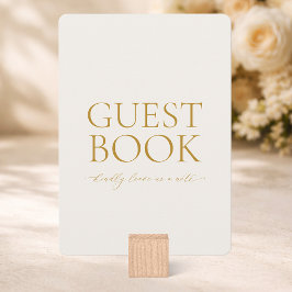 Guest Book Sign – Elegant Gold Wedding Card Inbjudningar