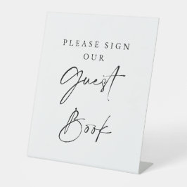 Guest Book Wedding Sign Minimalist Elegant Script 