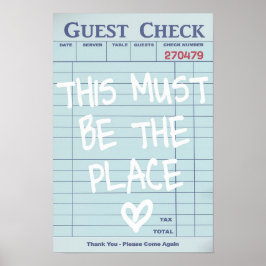 Guest Check Print, Dorm Art Print Poster