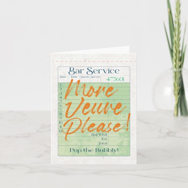 Guest Check Receive Champagne Pop the Bubly Helgkort (Framsida)