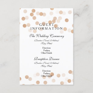 Guest Information Copper Foil Glitter Ljus Tilläggskort