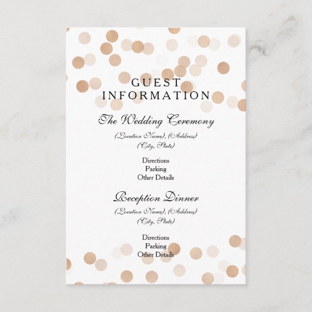 Guest Information Copper Foil Glitter Ljus Tilläggskort (Framsida)