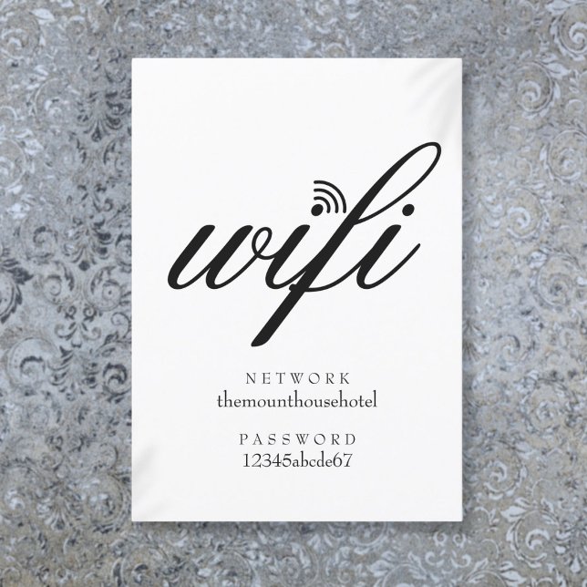Guest-kort för WiFi-nätverk och lösenordssignering Inbjudningar (Wifi Network and Password Sign Guest Card)