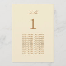 Guest Namn Cream Beige Bord Card